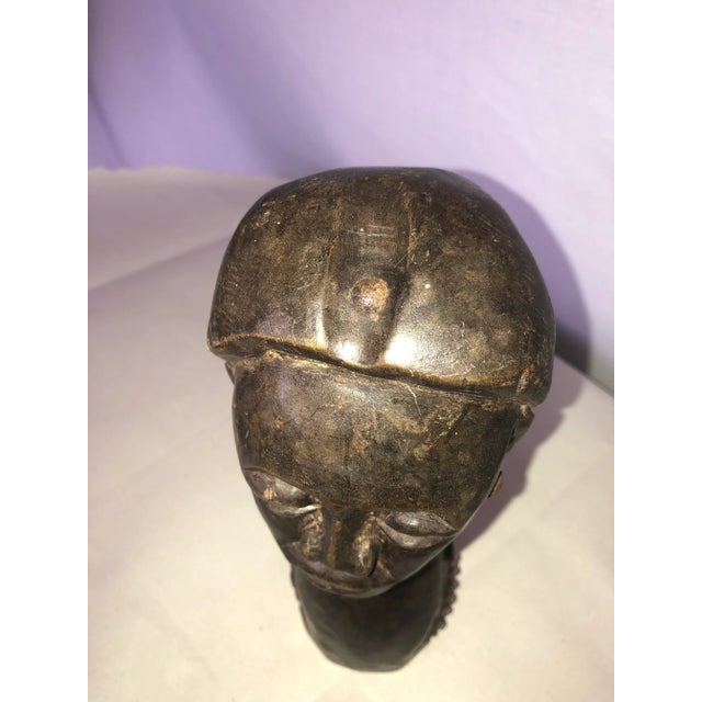 Vintage 1970s African Hand Carved Wooden Figure For Sale - Image 10 of 12