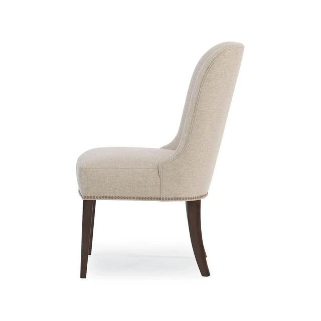 Contemporary Beige Upholstered Dining Chairs - a Pair For Sale In Greensboro - Image 6 of 6