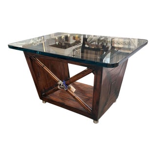 Modern McGuire Furniture Co Magazine Rack Now a Designer Side Table For Sale