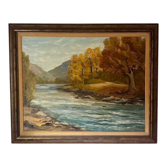 Huge 44"x36" Original Mid-Century Oil Painting by Virginia Lynn - Chatsworth Art Studio Provenance For Sale