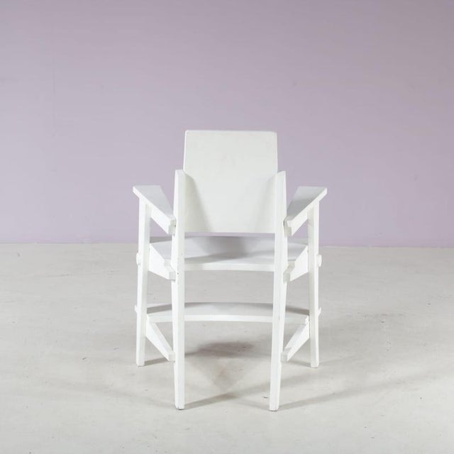 White Amsterdam School Style Child's Chair, Netherlands, 1930 For Sale - Image 8 of 11