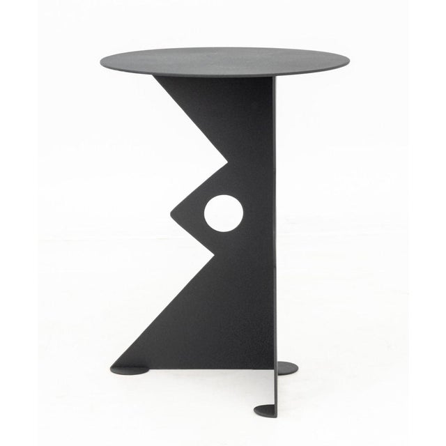Late 20th Century Postmodern Black Patinated Metal Table For Sale - Image 5 of 7