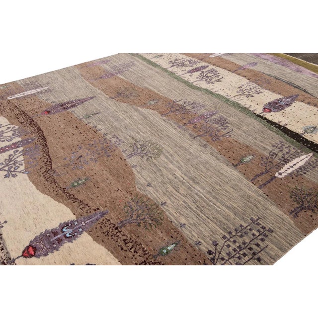 21st Century Modern Indian Gabbeh Style Rug For Sale - Image 11 of 12