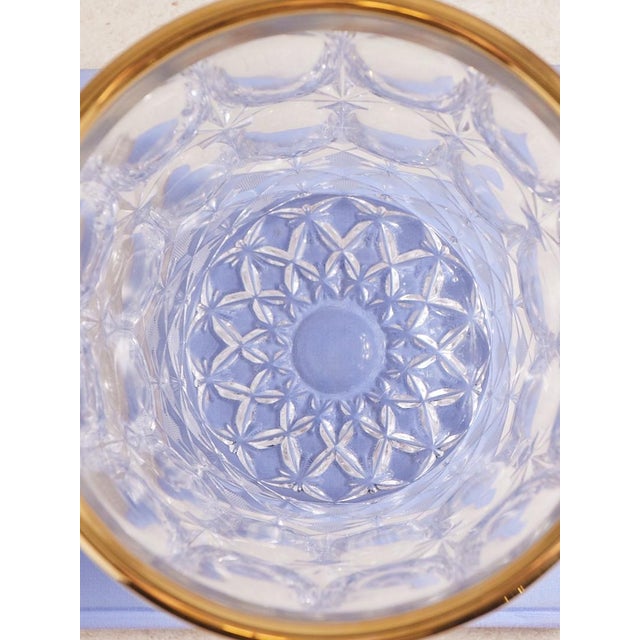 1960s Mid Century Crystal Modern Ice Bucket With Gold Rim For Sale - Image 14 of 18