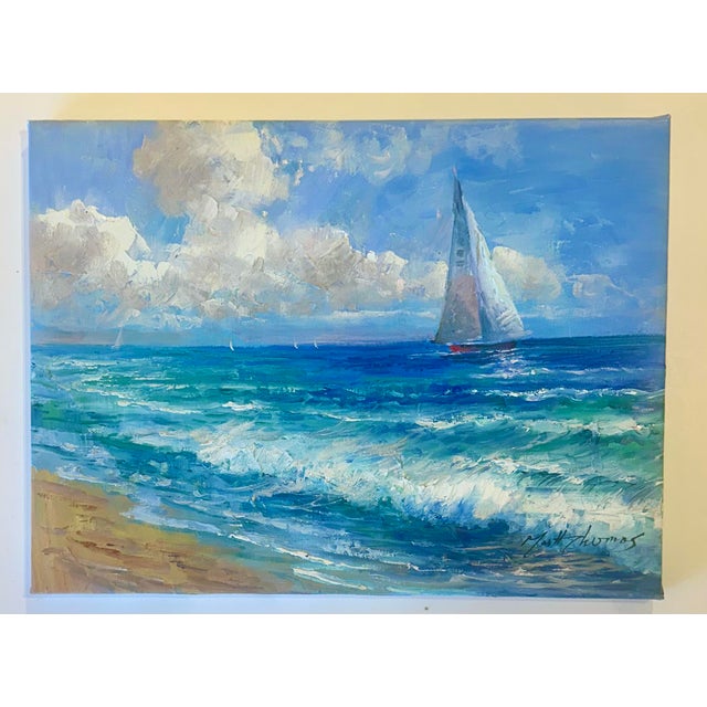 Original oil painting on canvas signed by artist Matt Thomas, circa 2025. Thomas is a British painter known for his...