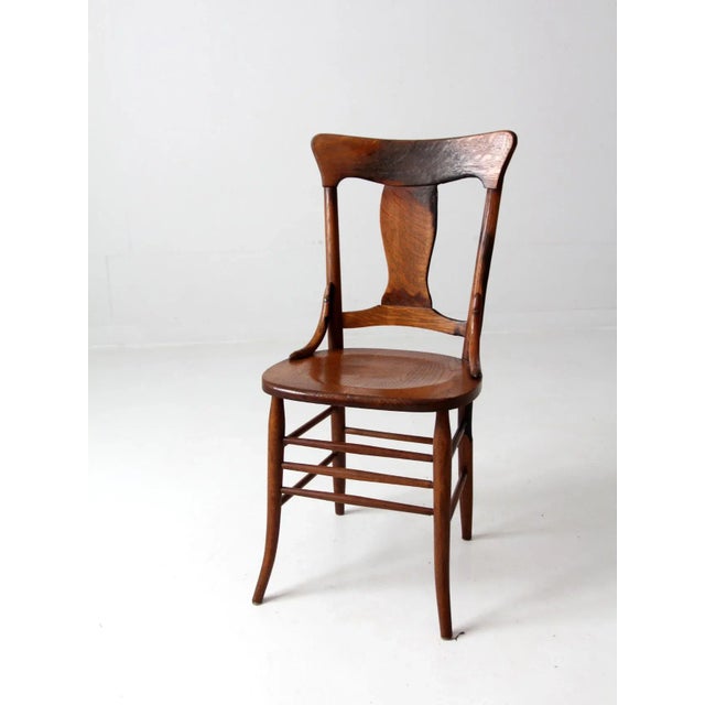 Farmhouse Antique Splat Back Dining Chair For Sale - Image 3 of 12