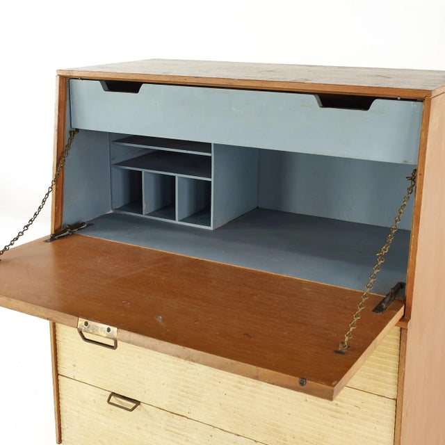 Brown Raymond Loewy for Mengel Mid Century Secretary Highboy Dresser For Sale - Image 8 of 12