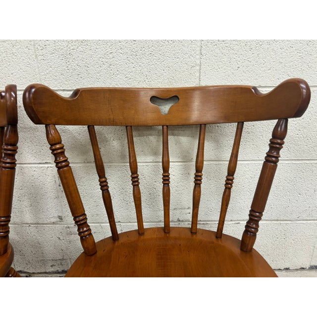 Vintage Tell City Hard Rock Maple Dining Side Chairs - Pair For Sale In Kansas City - Image 6 of 10
