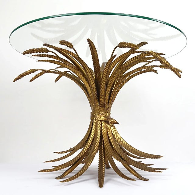Hollywood Regency Hollywood Regency Gilded Sheaf of Wheat Coffee Table in the Style of Coco Chanel, 1960s For Sale - Image 3 of 10
