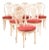 1950s French Louis XV and Jansen Style Hot Air Balloon Mongolfier Mongolfiere Chairs in Coral Quality Upholstery- Set of 6 For Sale
