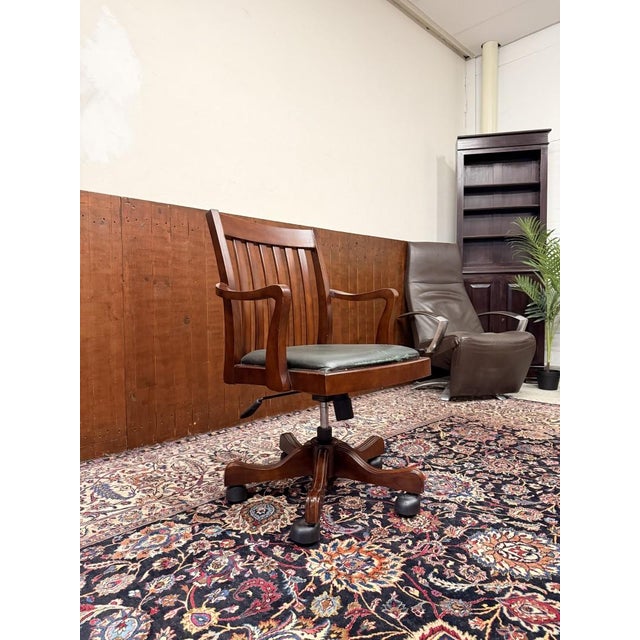 Brown Classic English Office Chair For Sale - Image 8 of 9