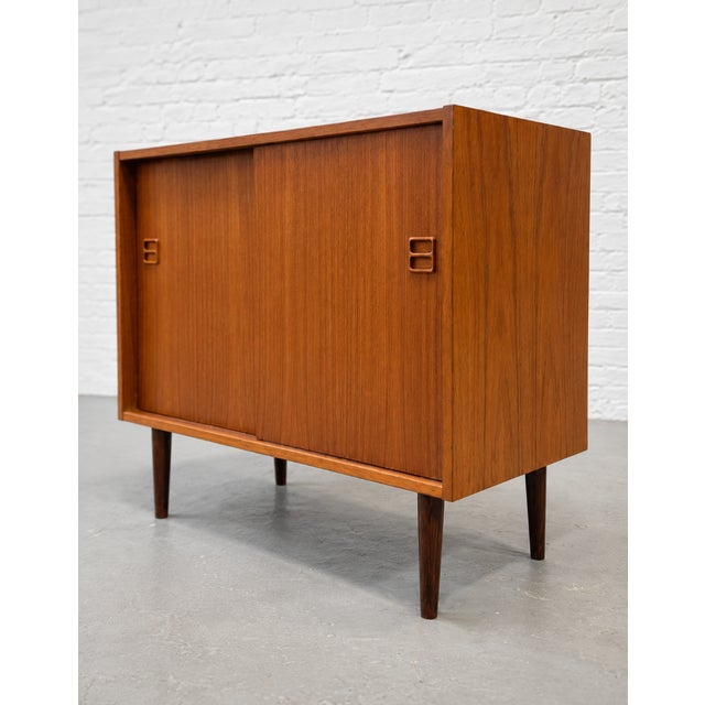 Mid Century Modern Teak Jr. Credenza | Danish Storage Entryway Cabinet, Circa 1960's For Sale - Image 15 of 15
