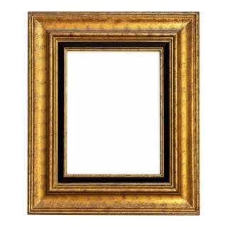 Vintage Italian Style Ornate Gold Picture Frame 19x21 Black Velvet Accent For Sale