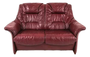 1970s Mid Century Transitional Scandinavian Leather Loveseat / Sofa