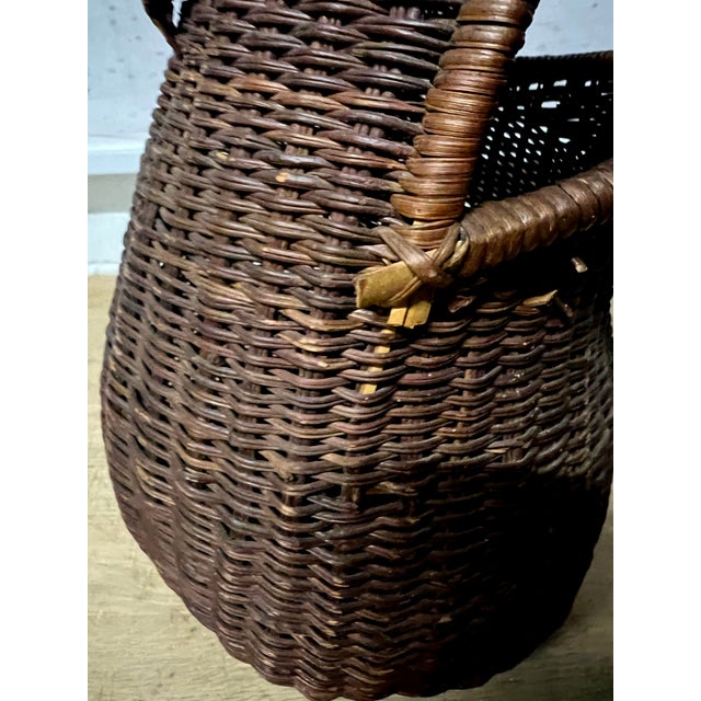 Wood Vintage Mid-Century Wicker Frog Wastebasket For Sale - Image 7 of 9