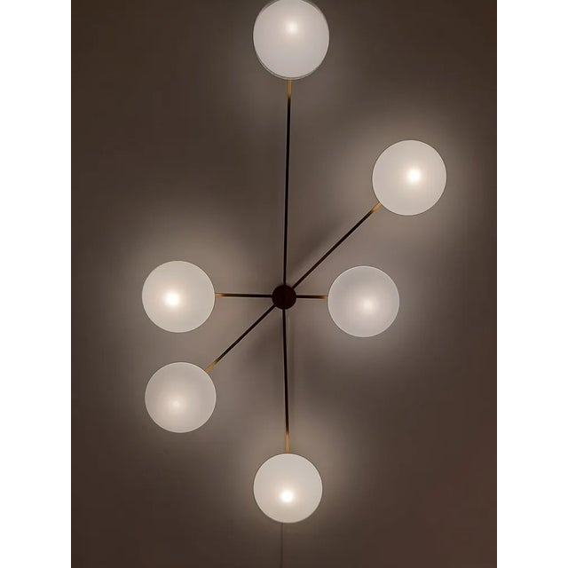 Wall Lamp Model Six Runes Polished Brass in the style of Angel Lelii for Arredoluce For Sale - Image 6 of 11