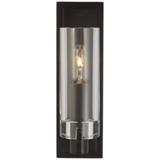Chapman & Myers for Visual Comfort Signature Sonnet Petite Single Sconce in Bronze with Clear Glass For Sale