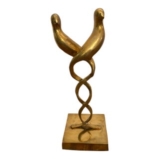 Dolbi Cashier Brass Lovebirds Sculpture For Sale
