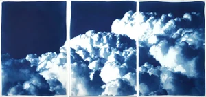 2021 "Looking Into the Clouds" Skyscape Cyanotype Triptych - Set of 3