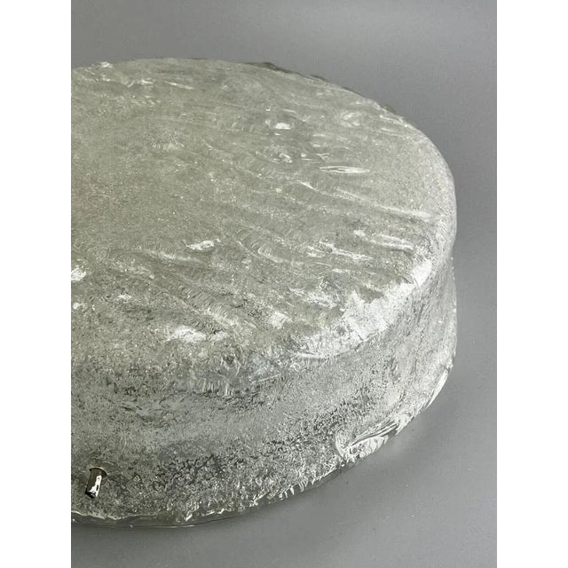Mid-Century Modern Flush Mount in Ice Glass from Hillebrand, 1960s For Sale - Image 9 of 13