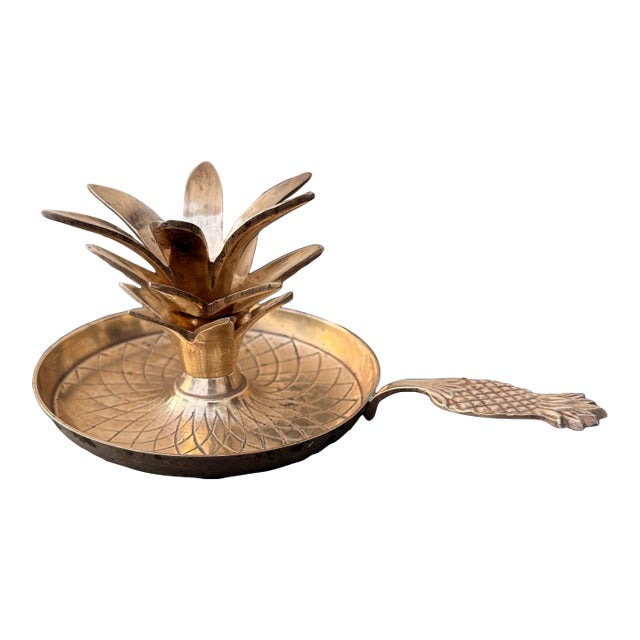 Vintage Brass Pineapple Candle Holder For Sale