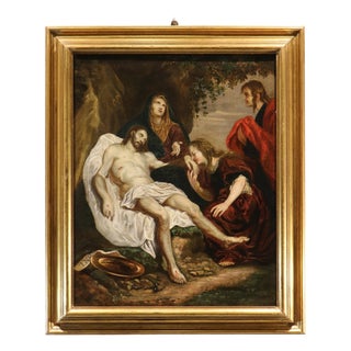 Follower of Anthoon Van Dyck, Lamentation of Christ, 1720, Oil on Canvas, Framed For Sale