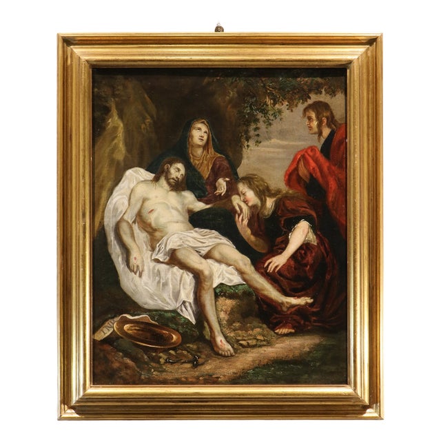 Follower of Anthoon Van Dyck, Lamentation of Christ, 1720, Oil on Canvas, Framed For Sale
