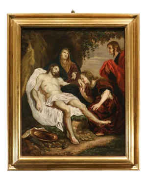 Follower of Anthoon Van Dyck, Lamentation of Christ, 1720, Oil on Canvas, Framed