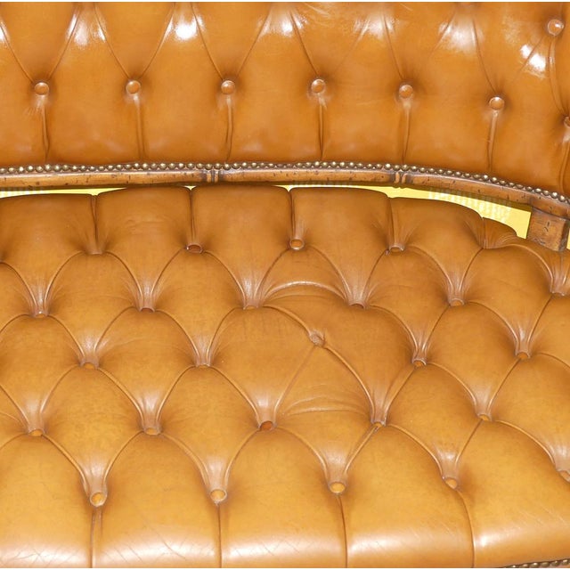 Vintage Chesterfield Style Leather Caramel Two-Seater Sofa, 1960s For Sale - Image 6 of 11