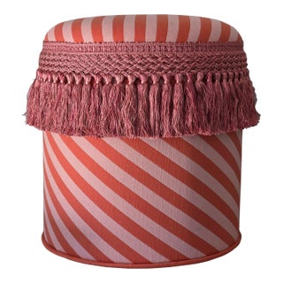 Jaipur Coral Custom Made Ottoman For Sale