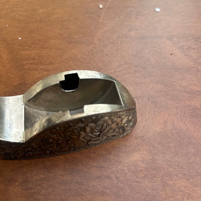 Silver 1970s Small Silver Etched Tape Dispenser With Floral Details For Sale - Image 8 of 10