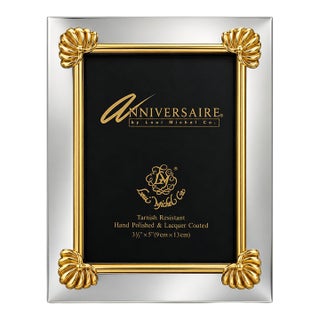 Loui Michel Anniversaire Silver- And Gold-Tone Shell Motif Picture Frame For Sale