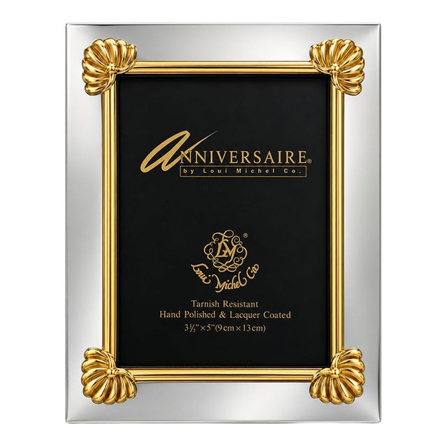 Loui Michel Anniversaire Silver- And Gold-Tone Shell Motif Picture Frame For Sale
