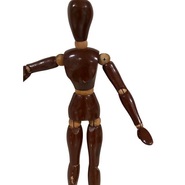 Artists Mannequin Sculpture, Articulated Wooden Studio Model (15” High) For Sale - Image 4 of 7