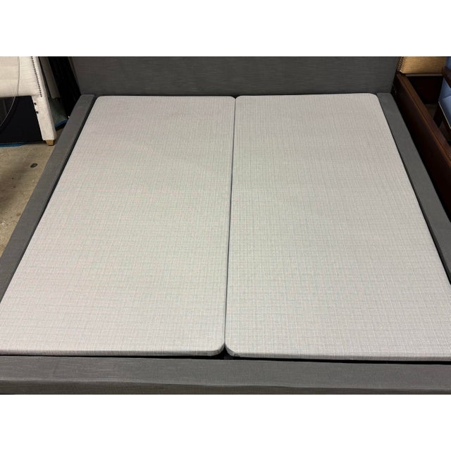 Gray Eastern King Restoration Hardware Modena Bed Frame For Sale - Image 8 of 12