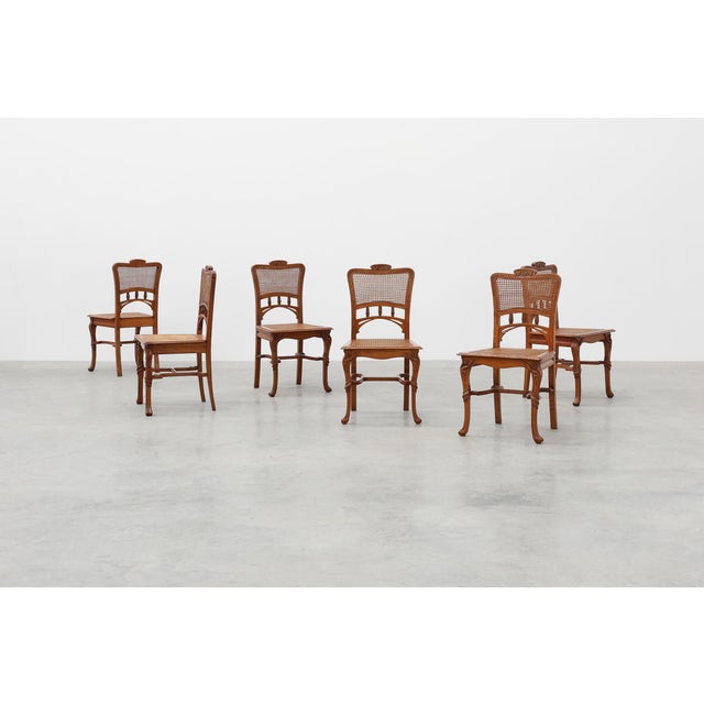 Art Nouveau Dining Chairs in the style of Victor Horta, Belgium, 1910s, Set of 6 For Sale - Image 5 of 18