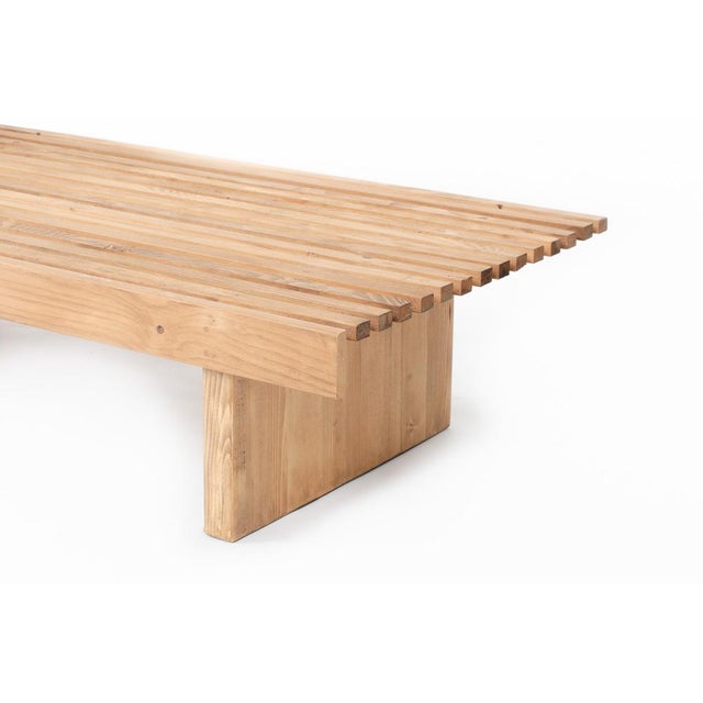 Slatted Bench with Linen Cushions, 1950s For Sale - Image 13 of 15