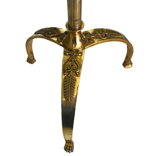 Neoclassical French Bronze Tripod Claw Feet Floor Lamp in the Style of Maison Jansen, Circa 1940 For Sale - Image 4 of 9