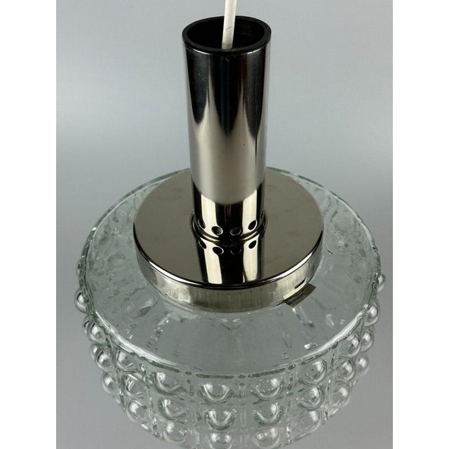Vintage Space Age Hanging Lamp in Chrome and Glass from Veb Deutsche Werkstätten Hellerau, 1970s For Sale - Image 17 of 18