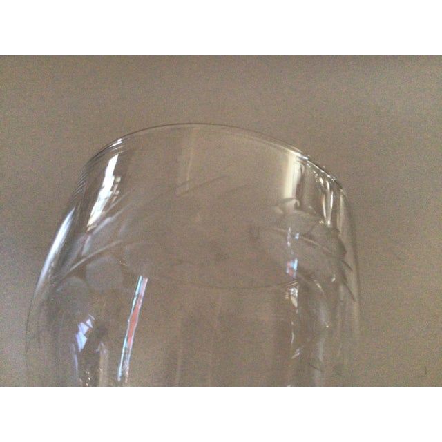 Traditional Small Etched & Clear Footed Glasses - Set of 3 For Sale - Image 3 of 9