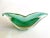 Barovier & Toso Mid Century Modernist Murano Art Glass Pistachio Green Gold Leaf Fleck Bullicante Winged Crescent Sommerso Bowl Vase For Sale - Image 10 of 13
