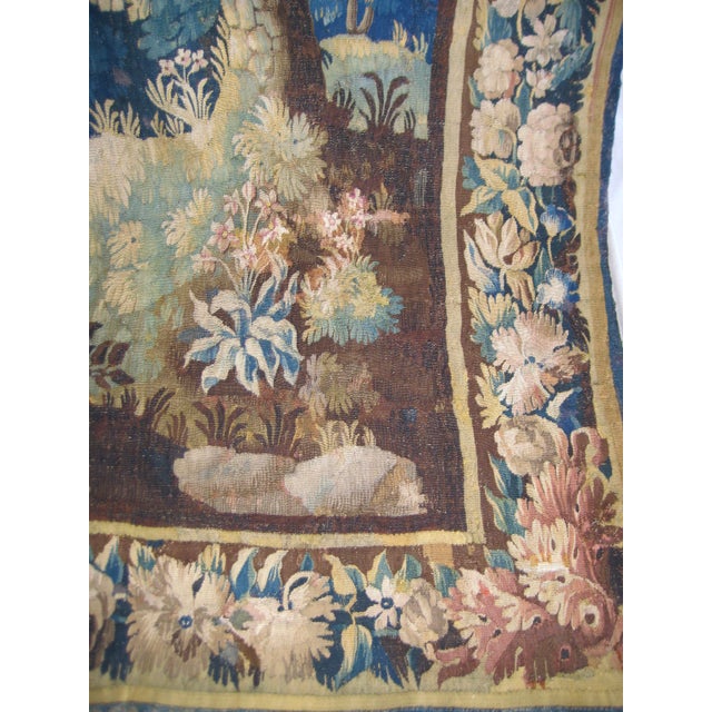 Early 18th Century Aubusson Verdure From the 1700 Hundreds Signed Border For Sale - Image 5 of 12
