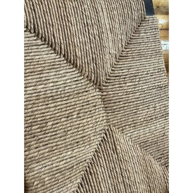 Textile Ralph Lauren Home Blue Label Ej Victor Leather & Rush Dining Side Chair From Jackson Hole Estate For Sale - Image 7 of 9