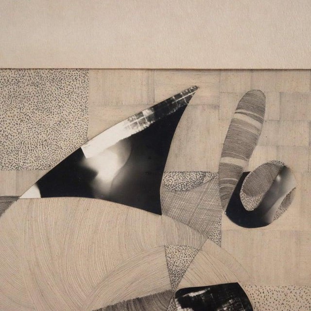 1970s Abstract Impressionist Mixed Media Drawing by Lynough, Framed, C1975 For Sale - Image 6 of 9