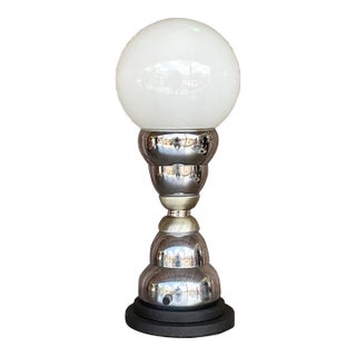 Vintage Late 20th Century Postmodern Chrome Table Lamp For Sale