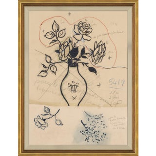 Tres Roses (var. 3) Art Print in Gold Frame by Paule Marrot For Sale