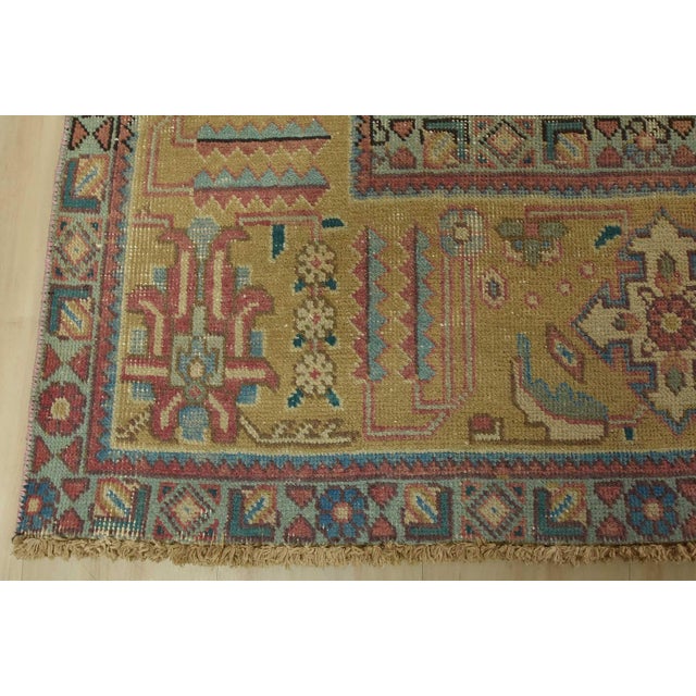 Tabriz Rug 9’8” X 12’8” Pink Wool Vintage Distressed Hand-Knotted Carpet For Sale - Image 12 of 15
