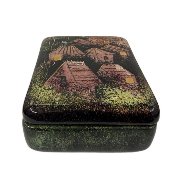 Mid-Century Modern 1950s Mid-Century Modern Sascha Brastoff Ceramic "Rooftops" Lidded Trinket Cigarette Box For Sale - Image 3 of 6