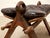 Vintage Leather Saddle Stool With Tufted Seat and Sculptural Wood Frame as Found For Sale - Image 12 of 12