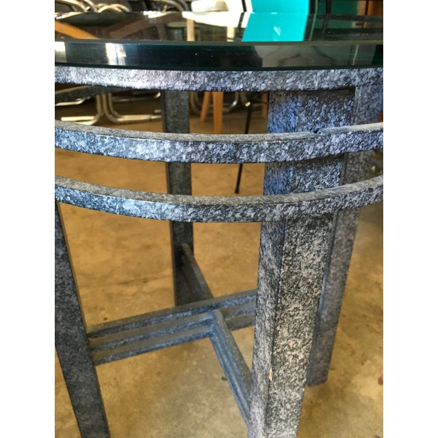 1980s Postmodern Studio Pedestal Table in the Manner of Ken Price With Faux Granite Finish For Sale - Image 5 of 11